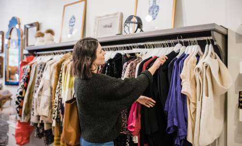 Woman Shopping for Clothing