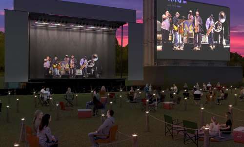 Rendering of Cola Concerts Socially Distanced set up at the Columbia Speedway