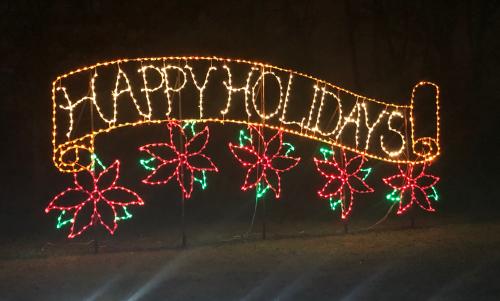 "Happy Holidays" displayed in Lights in the Parkway, Allentown