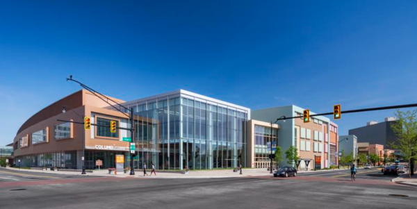 An exterior view of the Greater Columbus Convention Center