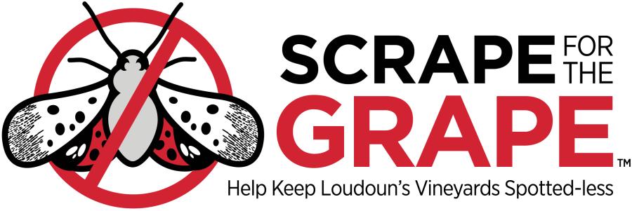 Scrape for the Grape logo, Visit Loudoun's campaign to protect Loudoun County vineyards from the Spotted Lanternfly