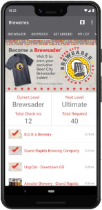 Brewsader App displayed on phone
