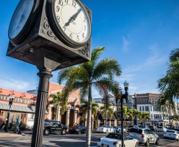Punta Gorda clocktower and walkable Downtown