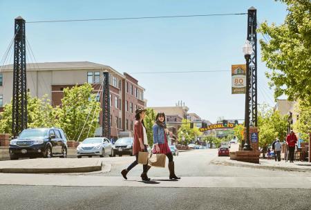 people shopping in downtown golden