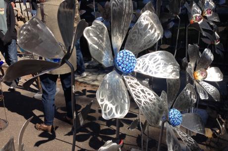 Metal Flowers at The Three Rivers Art Festival in Louisiana North Shore
