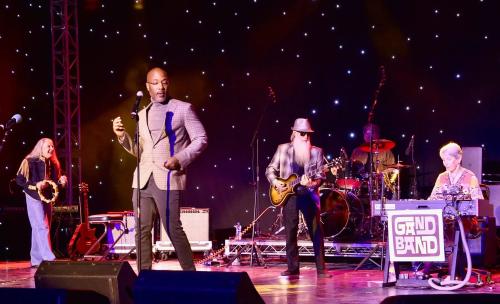 Gand Band playing on stage in Palm Springs