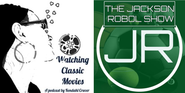 Logos from two podcasts - Watching Classic Movies and the Jackson Robol Show