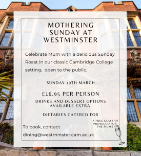Westminster College - Mothers Day Menu