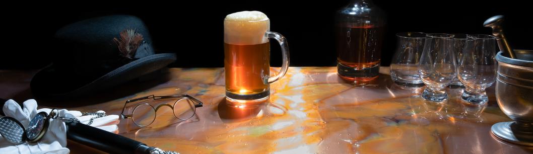 Bar with Antique elements and full beer