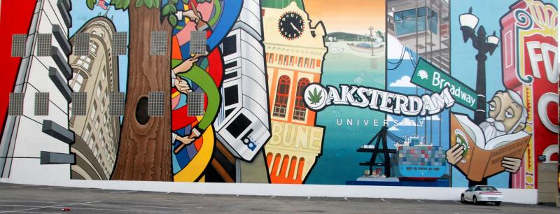 Oaksterdam Mural in Oakland California
