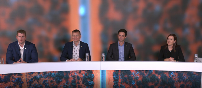 A panel of experts bidding for an international conference via a live stream studio