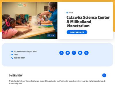 Catawba Science Center - Business Listing Example 2025