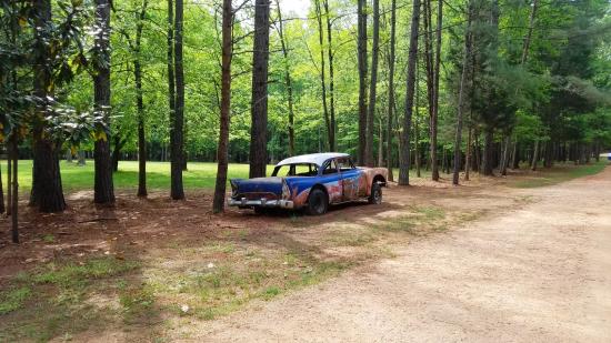 Car on Occonneechee Speedway Trail in Hillsborough