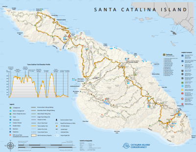 Map of Catalina Hiking Trails