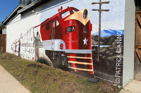 Frisco Railway mural by Patrick Ganino