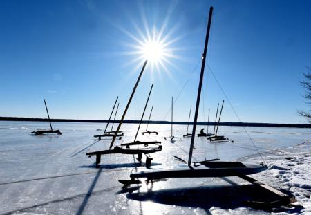 Iceboating in northern Michigan