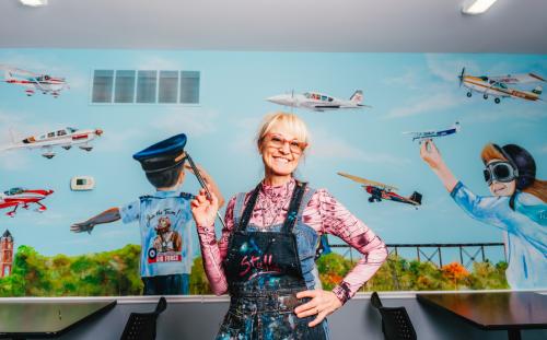 The Dream mural Tillsonburg Regional Airport