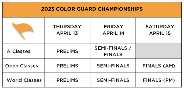 2023 WGI Color Guard Championships Schedule