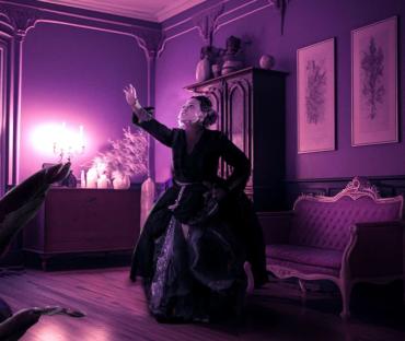 Woman performing at the Edgar Allen Poe Speakeasy in Port Charlotte, FL