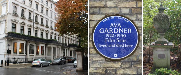 Ava Gardner London Apartment, Blue Plaque, Memorial Urn