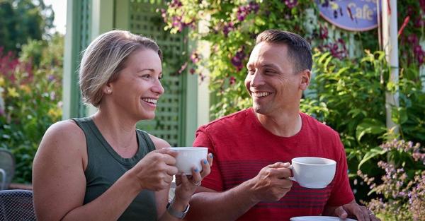 couple enjoying coffee