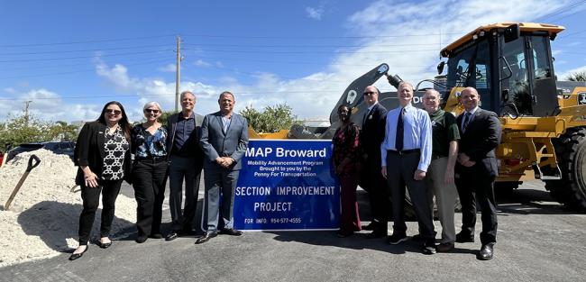 Broward County officials hold a groundbreaking ceremony for the new port bypass road.