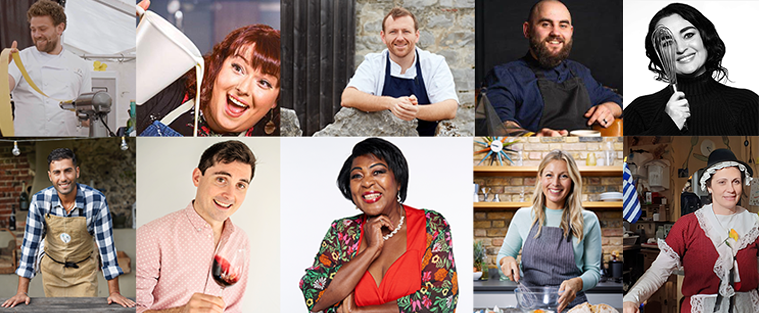 10 head shots of chefs