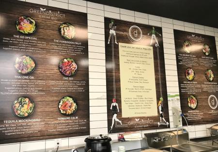 Green District Salads menu board