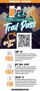 The Beer, Wine, Shine Trail Rack card features a QR code leading to the online page where you can register for the digital pass.