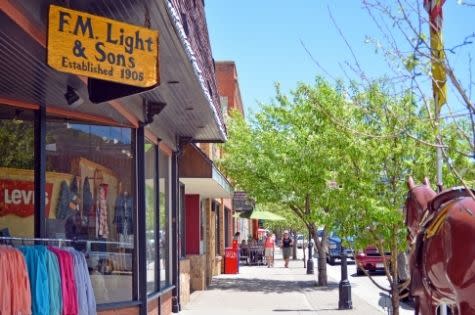 Downtown businesses in the summer