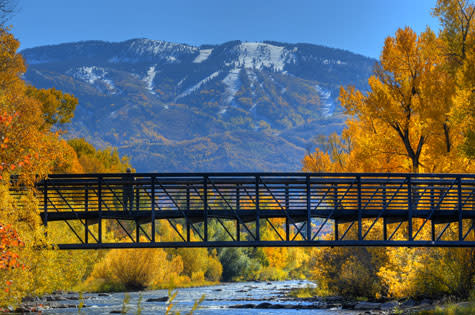 Fall colors glow along the Yampa River