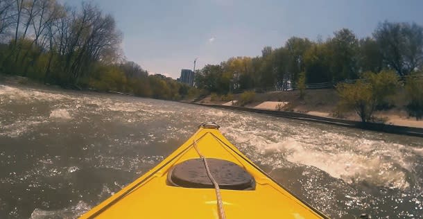 Kayak in the water in the Thames