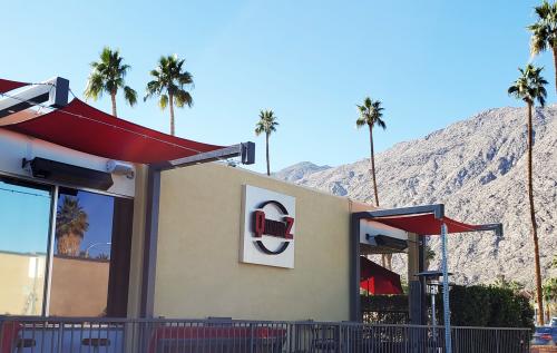 Quadz Exterior, a gay bar in Palm Springs