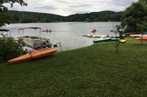 Kayaking in Reservoir