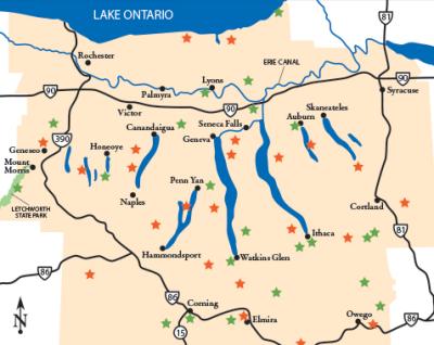  Hiking & Biking trail map of the finger lakes