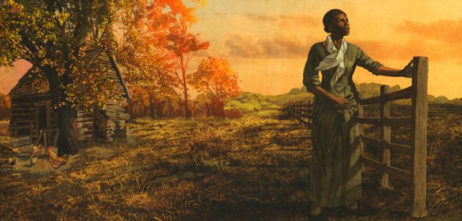 Art at Large, Sally Comport illustration for Harriet Tubman Underground Railroad Visitor Center