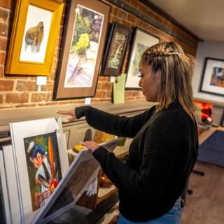 Art Gallery Browsing at Create Art and Tea