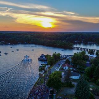 aerial view of lake