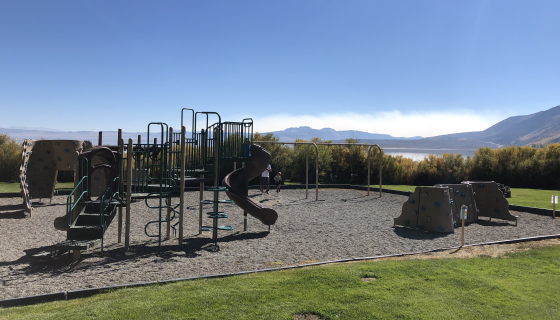 Playground with Mono Lake in the background