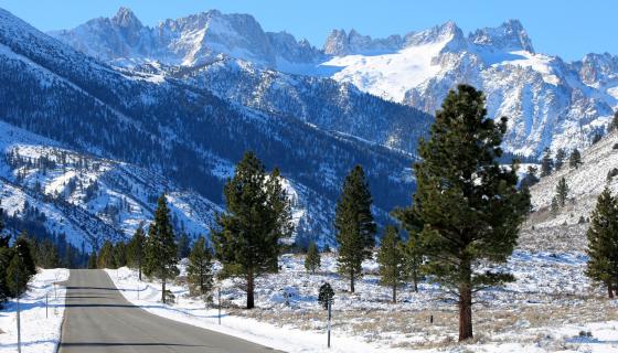 Twin Lakes with Snow