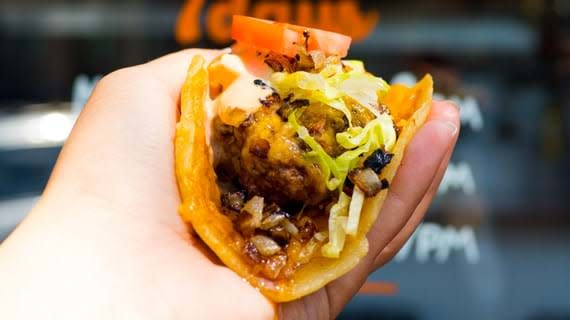 Anaheim Burger Taco from Pour Vida Tortillas & Taps