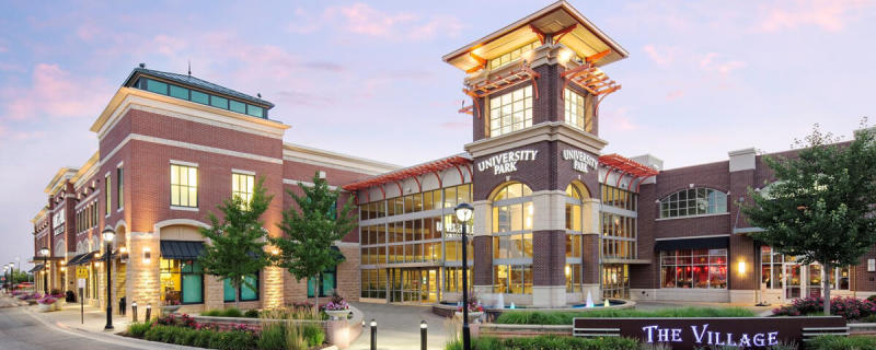 The exterior of University Park Mall