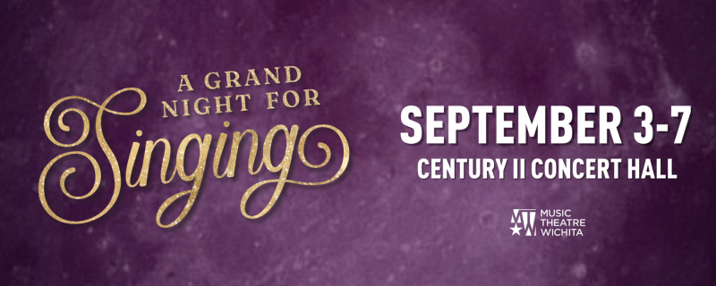 An image features the logo for the Broadway musical "A Grand Night for Singing"