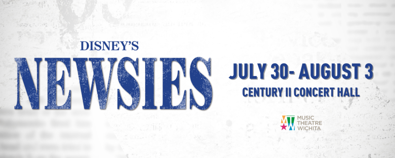 An image features the logo for the Broadway musical Disney's Newsies