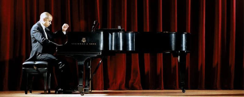 Stewart Goodyear plays the piano during a recital