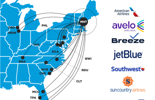 MHT Airlines Map