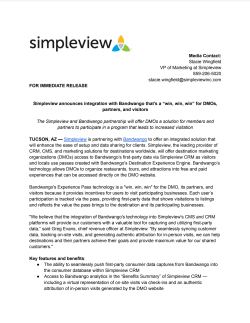 Simpleview & Bandwango Press Release April 2023