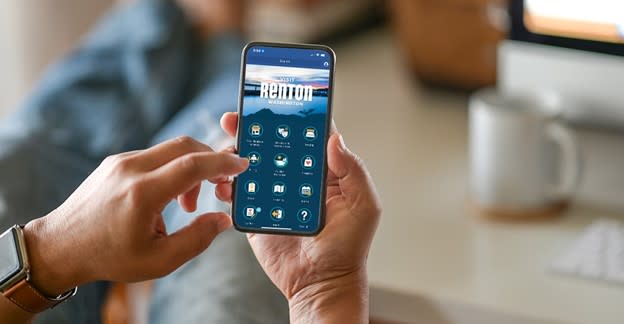 Phone with Visit Renton App