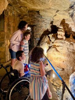 Family enjoying an accessible tour at Lincoln Caverns & Whisper Rocks