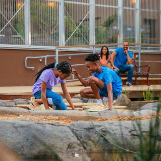 Children playing at Zoo Knoxville’s Amphibian and Reptile Conservation Campus